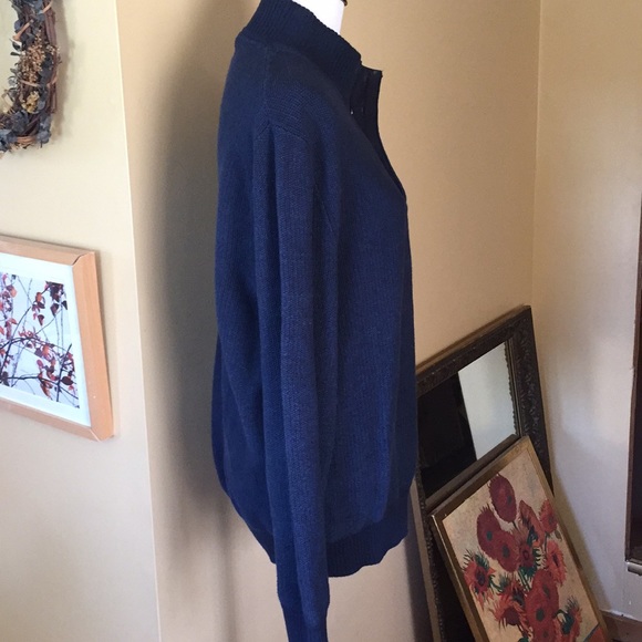 GAP for GOOD Size XL 1/3 Button Neck Polo Fisherman’s Weave Navy Cozy $129 NEW - Picture 3 of 8